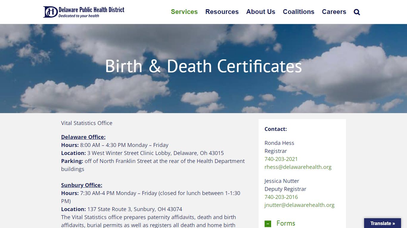 Birth & Death Certificates - Delaware Public Health District